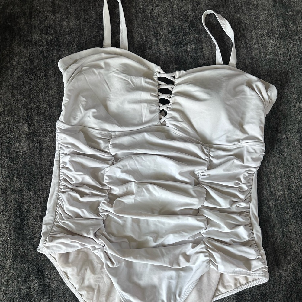 White Torrid one piece swimsuit
